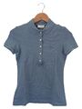 LACOSTE Poloshirt Blau Damen Gr.34 Kurzarm Baumwolle/Elastan