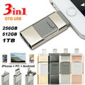 1TB 256GB 3in1 USB OTG Memory Stick Flash Drive Speicherstick Für iPhone Android