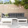 Garten Lounge Set Gartenmöbel Sitzgruppe Sofa 5-tlg. Weiß Massivholz vidaXL