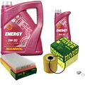 MANN Inspektionspaket 6 L MANNOL Energy 5W-30 für Volvo V40 Kombi 2.0 T 1.9 T4