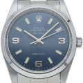 ROLEX Air King 14000M(K) Box Edelstahl Herrenuhr blau Fertig 2001 GEBRAUCHT