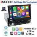 7" 1 DIN Android 13 4+64G Autoradio Flip Out Touchscreen Carplay GPS NAVI KAM BT