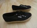 SUPERGA Sneakers Plateau Schuhe Gr. 39 (UK. 5,5) schwarz