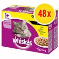 WHISKAS 1+ ADULT KATZENFUTTER FRISCHEBEUTEL VERSCHIEDENE AUSWAHL 48 x 85g