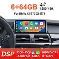 10.25" Android 13 Autoradio CarPlay DAB+ 64G GPS Navi für BMW X5 E70 X6 E71 CCC 