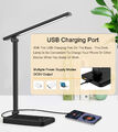 Schreibtischlampe Tischlampe Nachttischlampe LED Touch Dimmbar USB Bürolampe DE