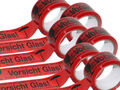 6 Rollen VORSICHT GLAS Klebeband Paketband Warn-Klebeband rot 48 mm x 66 Meter