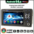 8 Kern Android 14 Navi Autoradio Carplay DAB+4G DVD Bluetooth für AUDI A3 S3 RS3