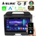 DAB+CAM 2+64G Android14 Autoradio GPS Navi CarPlay Für KIA SPORTAGE SL 2010-2015