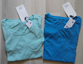 S. Oliver ♥ 2 x  T-Shirts Gr. S (= 176)  hell- und dunkelblau NEU mit Etikett