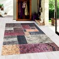 Waschbarer Teppich Patchwork Design Multi Flachgewebe Wohnzimmerteppich