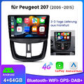 4+64G Für Peugeot 207 2006-2015 9" Android 13 Autoradio GPS Navi BT WIFI RDS SWC
