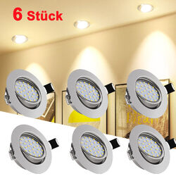 6x LED Einbaustrahler 5W Einbauleuchten Spots 230V Warmweiß Decken Leuchte Set 