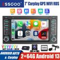 2+64G Android 13 DAB+ Carplay Autoradio Für VW T5 Transporter Touareg GPS BT Kam