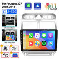 2+64G Android 13 Carplay DAB+ Autoradio Für Peugeot 307 2007-2013  GPS Navi WIFI