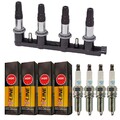 4x ERA Zündspule + 4x NGK Zündkerze V-LINE für Opel Zafira A F75_ 2.0 OPC