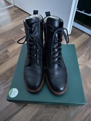 Paul Green 9605 Gr. 7,5 41  Boots Stiefeletten Schwarz Leder Wolle