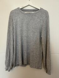 Grauer dünner Pullover Pulli grau Gr. XL Shirt Damen