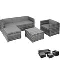 Poly Rattan Sitzgruppe Lounge Gartenmöbel Set Garnitur Sofa Hocker Tisch