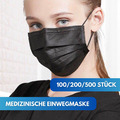 Mundschutz Typ IIR Medizinische OP Maske SCHWARZ Masken Mund Nasen Maske 3-lagig