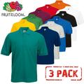 3er-Pack Fruit of the Loom schlicht 65/35 Poloshirts Unisex Männer Frauen T-Shirt