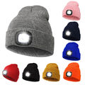 Wintermütze Herren Damen Warme Mütze Beanie Strickmütze mit LED Licht Outdoor