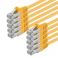 10 Stück 0,25m CAT6 Kabel SF/UTP Patchkabel gelb Netzwerk Gigabit TV LAN DSL 10x