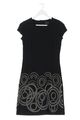 QIERO Kurzarmkleid Damen Gr. DE 36 schwarz-hellgrau Casual-Look