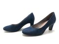 Tamaris Damen Pumps Gr. 38 (UK5) High Heels Absatzschuh Blockabsatz Slipper Blau