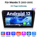 9"Android 12 Autoradio Navi GPS USB WIFI BT FM DAB Für Mazda 3 2003-2009 6+128G