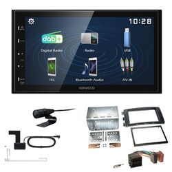 Kenwood 2DIN DAB+ Autoradio für Smart ForTwo 2007-2010 schwarz