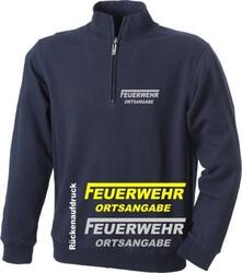 FEUERWEHR Zipp Neck Pullover/ Sweatshirt mit kurzem Reißverschluss