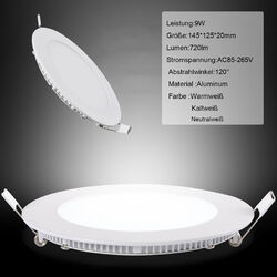 10x/20x LED Panel Einbaustrahler Deckenleuchte Einbauleuchte spot flach slim DHL