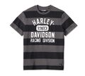 Harley-Davidson Racing Striped Tee Gr. XXL - Herren T-Shirt Schwarz Grau Weiß