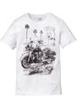 Neu T-Shirt mit Druck Regular Fit Gr 56/58 (XL) Weiß Herren Sommershirt Kurzarm