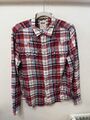  Levis Pearl Druckknopf kariertes Shirt Herren mittelrot weiß langärmelig kariertes Shirt