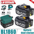 6.0AH BL1860 Akku Für Makita BL1860B 18V LXT Li-ion BL1850  Akku / Ladegerät DE