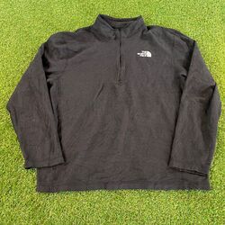 The North Face Fleece Pullover Schwarz Zipper Herren Damen Sweatshirt Größe L