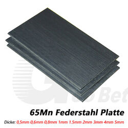 Federstahl Blech 65Mn Platte Zuschnitt Dicke 0,5mm 0,6mm 0,8mm 1mm 2mm 3mm - 5mm