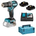 Makita Akku-Schlagbohrschrauber 18V DHP487RAJ 2x BL1820B DC18RC Makpac M4 Bit