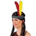 Boland 44136 - Stirnband Indianer mit Federn elastisches Haarband Cowboy West...