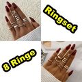 Ringset 8 Midi Ringe Fingerring Fingerspitzenring Knöchelring Gold Silber