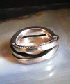 Ring Silber 925 Esprit Zirkonia Bandring wuchtig  modern markant 17,2 mm 10,5g