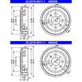 2X ATE 180,0mm BREMSTROMMELN HINTEN PASSEND FÜR FIAT 500 BRAVA BRAVO PANDA