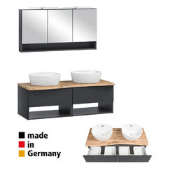 Badmöbel Badezimmer Waschtisch Set Spiegelschrank Waschbeckenunterschrank 