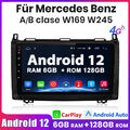 6G+128GB Für Mercedes Benz A B Klasse W169 W245 W639 Android12 Carplay Autoradio