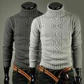 Herren Winter Warme Strickpullover Jumper Sweater Rollkragen Pulli Pullover Tops