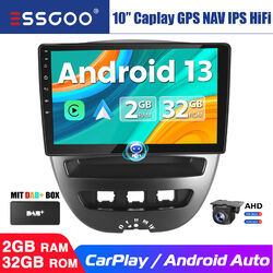 DAB+ Carplay Android 13 Autoradio GPS BT 2+32G Kamera Für Peugeot 107 Citroen C1