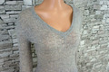 BCBG MAXAZRIA DAMEN KASCHMIR WOLLE FEST PULLOVER SCHLICHT EDEL GRAU XS 