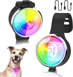 2 X Hunde Leuchtanhänger Leuchthalsband-Led Hundehalsband Blinkie Anhänger Licht